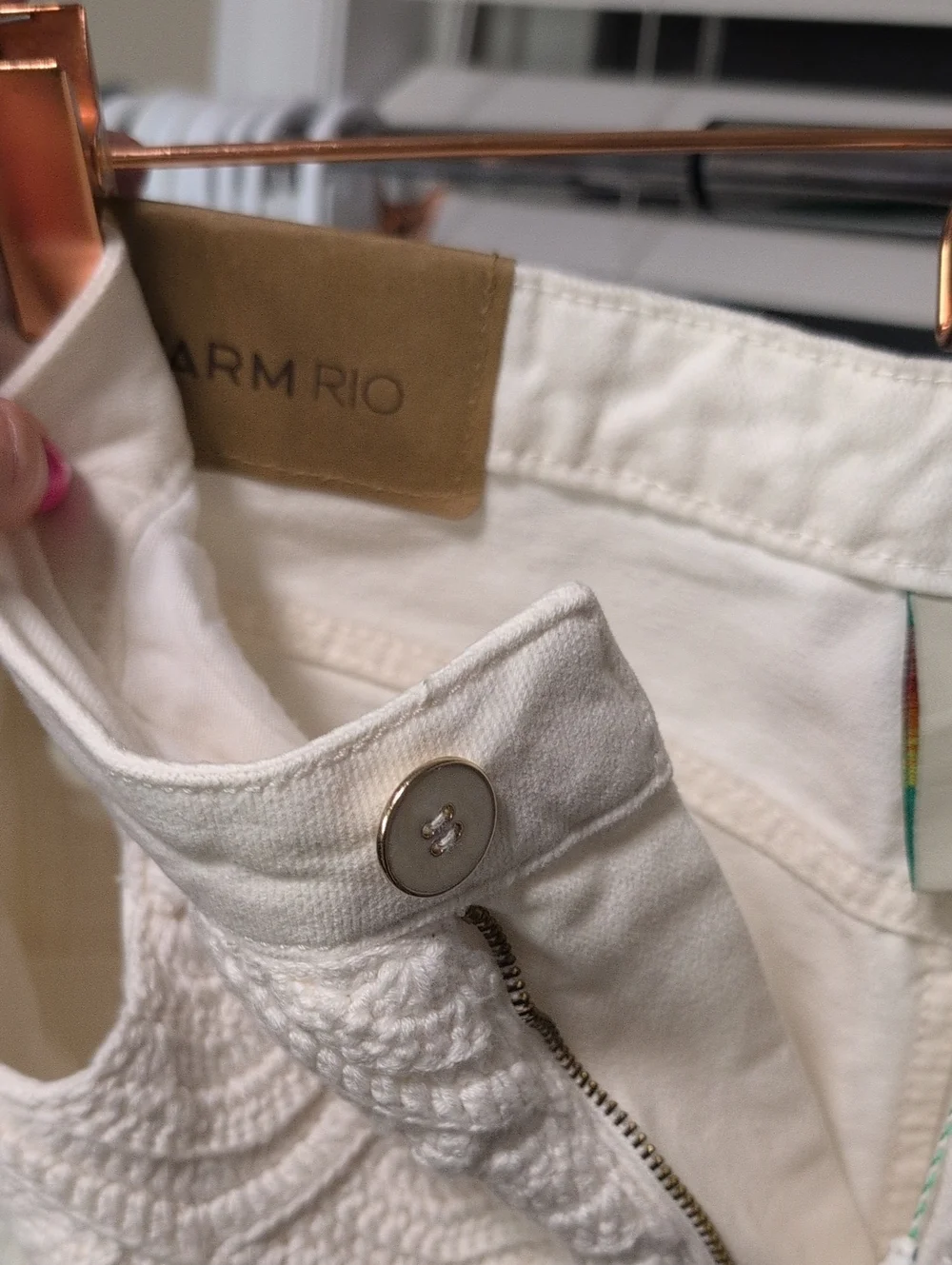 Farm Rio NWT Women's White Crochet Shorts - Picture 9 of 11